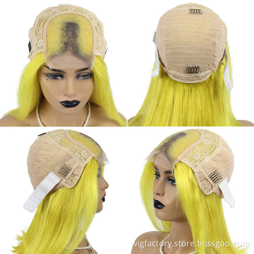 Cheap price 100% virgin indian short bob hair wigs,4x4 lace frontal 150% density straight bob lace frontal wigs